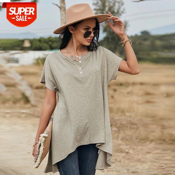 2021 new summer long loose women casual spring summer short sleeve blouse ladies fashion o neck button pullover khaki #st5k, White
2021 new summer long loose women casual spring summer short sleeve blouse ladies fashion o neck button pullover khaki #st5k, White