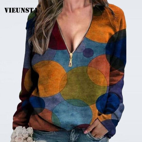 women's blouses & shirts 2021 spring geometric circle print blouse vintage elegant zip up v-neck women autumn long sleeve streetwear p, White
women's blouses & shirts 2021 spring geometric circle print blouse vintage elegant zip up v-neck women autumn long sleeve streetwear p, White