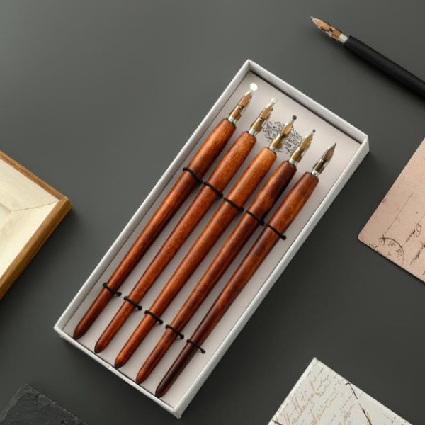 party favor parallel calligraphy fountain pen with ergonomic handle writing pens literary retro wooden ink for 5pcs
party favor parallel calligraphy fountain pen with ergonomic handle writing pens literary retro wooden ink for 5pcs