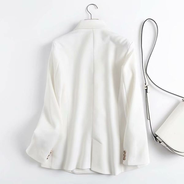 women's suits & blazers 2021 polyester suit fabric double-breasted garments placket women work jacket, White;black
women's suits & blazers 2021 polyester suit fabric double-breasted garments placket women work jacket, White;black