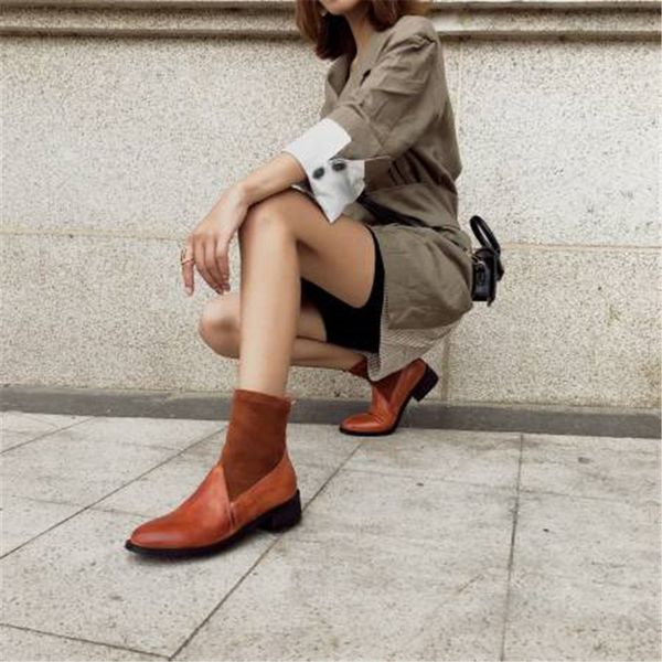 autumn/winter women's boots leather sutured elastic boot tube genuine leather women shoes 210507, Black
autumn/winter women's boots leather sutured elastic boot tube genuine leather women shoes 210507, Black
