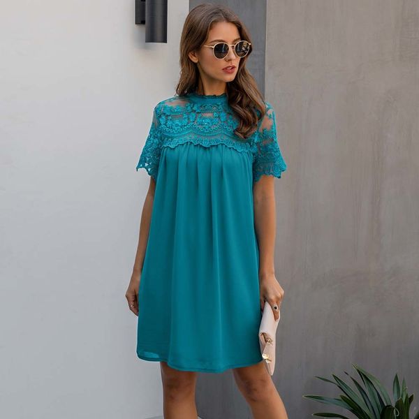 ruffled solid color chiffon lace patchwork knee-length short sleeve midi dress women casual loose plus size beach dresses 210423, Black;gray
ruffled solid color chiffon lace patchwork knee-length short sleeve midi dress women casual loose plus size beach dresses 210423, Black;gray
