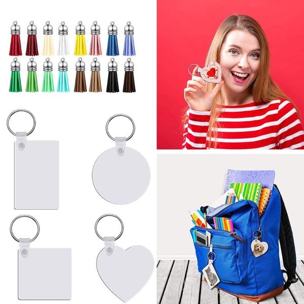 keychains 32pcs sublimation blank keychain double-side printed transfer diy mdf with pu leather tassel x4ya, Silver
keychains 32pcs sublimation blank keychain double-side printed transfer diy mdf with pu leather tassel x4ya, Silver