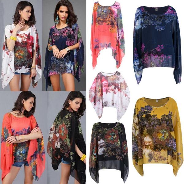women's blouses & shirts women loose chiffon floral batwing sleeve shawl blouse womens fashion casual plus size, White
women's blouses & shirts women loose chiffon floral batwing sleeve shawl blouse womens fashion casual plus size, White