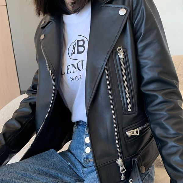 women's leather & faux 2021 spring jacket women biker short slim black real sheepskin motorcycle coat korean clothes coats and jackets
women's leather & faux 2021 spring jacket women biker short slim black real sheepskin motorcycle coat korean clothes coats and jackets
