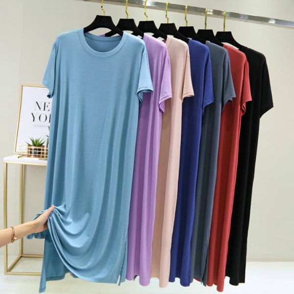 women's sleepwear plus size nightgown women spring summer long modal cotton sleepwear female loose wear shirt camisola 7le0, Black;red
women's sleepwear plus size nightgown women spring summer long modal cotton sleepwear female loose wear shirt camisola 7le0, Black;red