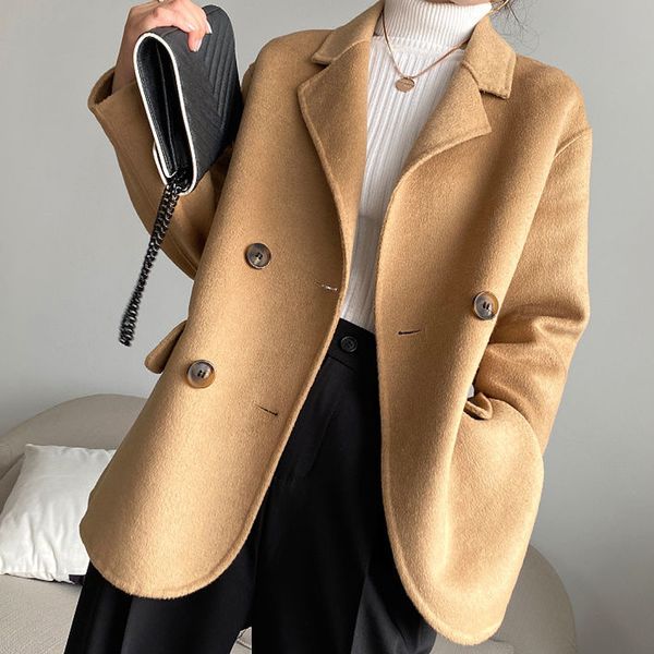 women's wool & blends spring fall women double-breasted fashion jackets woolen woman tall street coat short elegant work jacket pa9t, Black
women's wool & blends spring fall women double-breasted fashion jackets woolen woman tall street coat short elegant work jacket pa9t, Black