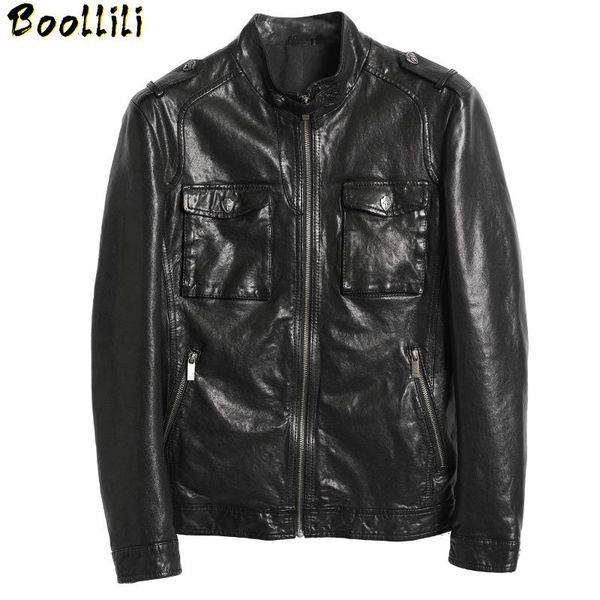 men's leather & faux boollili ayusnue genuine jacket men short sheepakin coat spring autumn vintage biker motorcycle slim fit, Black
men's leather & faux boollili ayusnue genuine jacket men short sheepakin coat spring autumn vintage biker motorcycle slim fit, Black