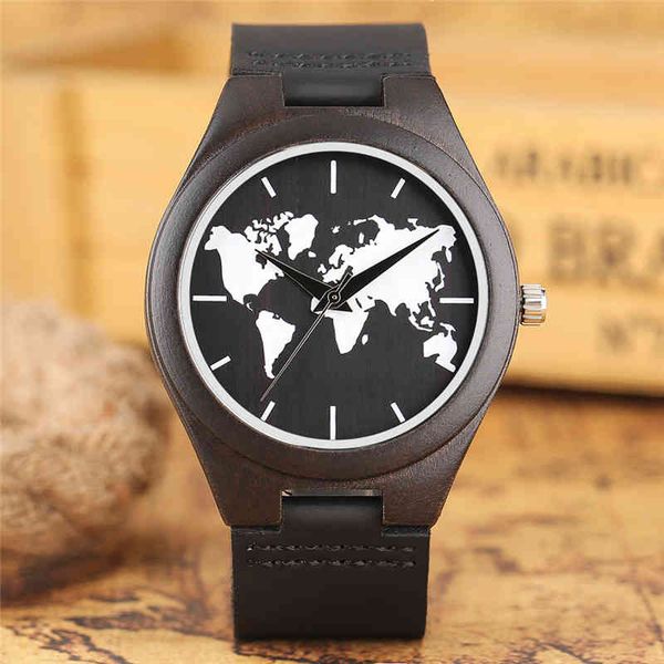 gifts luxury ebony wood watches creative world maps analog clock quartz genuine leather reloj de madera male wristwatch, Slivery;brown
gifts luxury ebony wood watches creative world maps analog clock quartz genuine leather reloj de madera male wristwatch, Slivery;brown