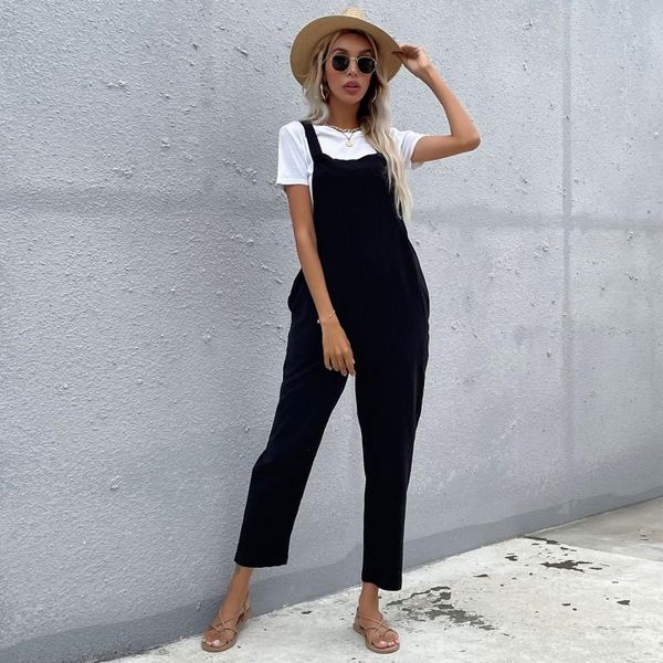 women's pants & capris autumn 2021 sleeveless backless loose wide jumpsuit mujer straight leg siamese trouser women high waist black ov, Black;white
women's pants & capris autumn 2021 sleeveless backless loose wide jumpsuit mujer straight leg siamese trouser women high waist black ov, Black;white