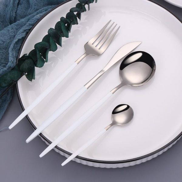 dinnerware sets cutlery set 4pcs/set white silver weddings tableware dessert fork tea coffee spoons knife tablespoons
dinnerware sets cutlery set 4pcs/set white silver weddings tableware dessert fork tea coffee spoons knife tablespoons