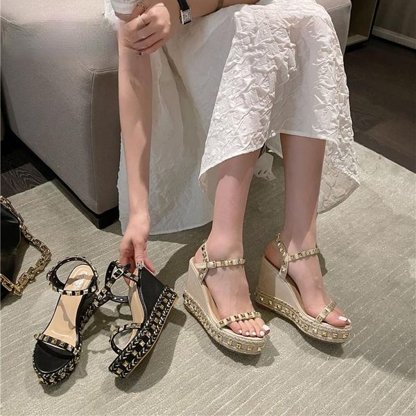 dress shoes rivet rome women sandals high heels buckle strap metal rattan weave platform wedges for beach cane open toe, Black
dress shoes rivet rome women sandals high heels buckle strap metal rattan weave platform wedges for beach cane open toe, Black