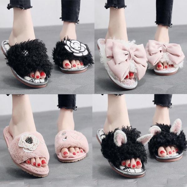 slippers pearl beading fur women handmade flower curly hair slides ladies cute ear furry flip flops big bow pantoufle femme 611, Black
slippers pearl beading fur women handmade flower curly hair slides ladies cute ear furry flip flops big bow pantoufle femme 611, Black