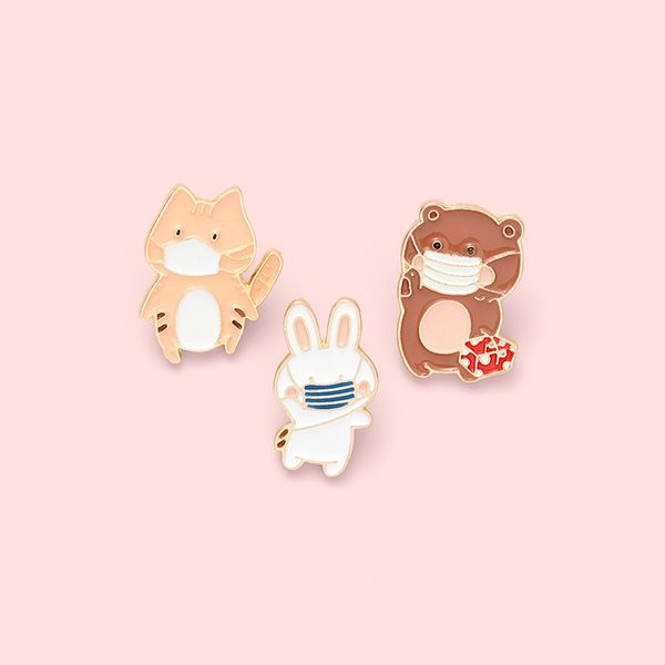 cartoon creative jewelry brooches 3pcs set animal theme wearing a mask rabbit cat cub enamel lapel pins alloy paint brooch for girl boy shir, Gray
cartoon creative jewelry brooches 3pcs set animal theme wearing a mask rabbit cat cub enamel lapel pins alloy paint brooch for girl boy shir, Gray