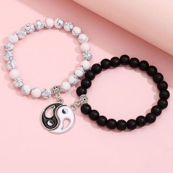 beaded, strands 2pcs natural stone beads bracelet handmade couple bracelets yin yang tai chi jewelry friendship lovers charm, Black
beaded, strands 2pcs natural stone beads bracelet handmade couple bracelets yin yang tai chi jewelry friendship lovers charm, Black