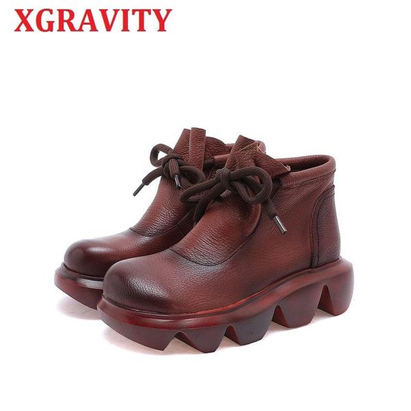 boots xgravity original autumn winter cow genuine leather ankle vintage ladies fashion casual shoes elegant high heel, Black
boots xgravity original autumn winter cow genuine leather ankle vintage ladies fashion casual shoes elegant high heel, Black