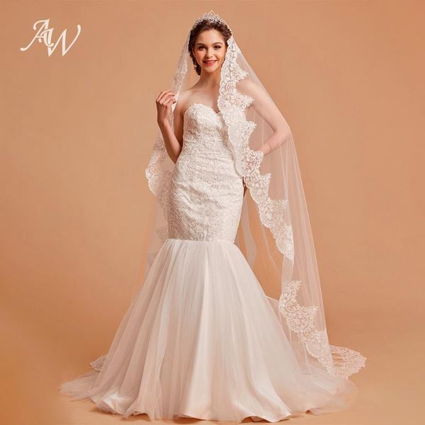 bridal veils aw 1 tier veil ivory lace appliqued tulle chapel length wedding accessories with comb, Black
bridal veils aw 1 tier veil ivory lace appliqued tulle chapel length wedding accessories with comb, Black