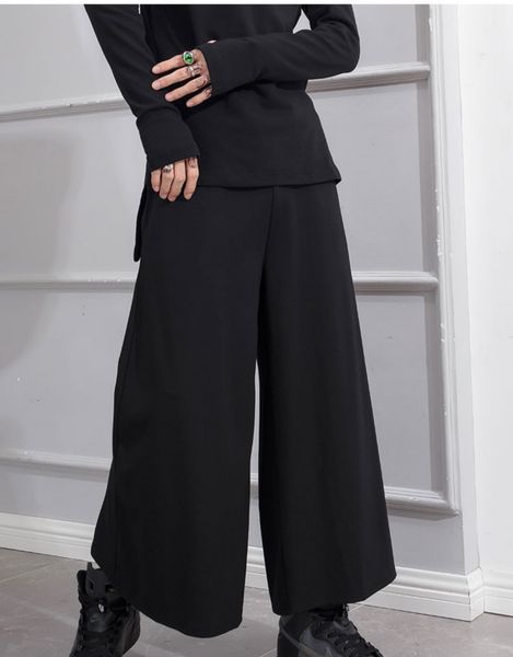 pant loose solid color burned straight tube casual men's dance pants wide leg capris elastic waist performance night club 578a, Black
pant loose solid color burned straight tube casual men's dance pants wide leg capris elastic waist performance night club 578a, Black