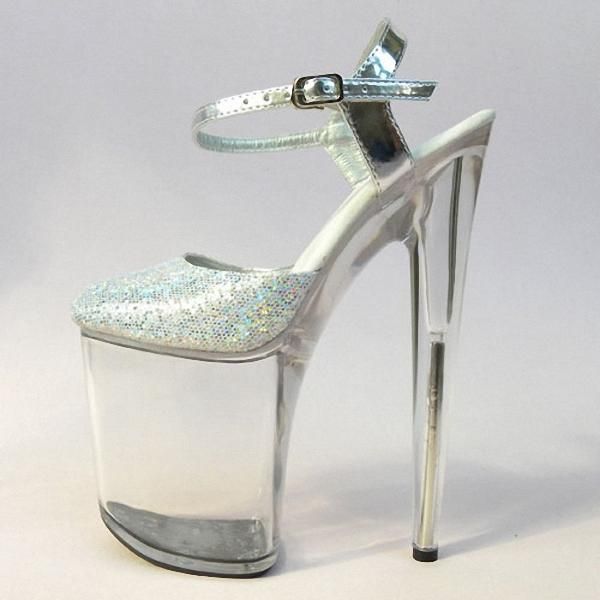 20cm ultra high heels crystal sandals colorful glitter platform the bride wedding shoes 8 inch women's, Black
20cm ultra high heels crystal sandals colorful glitter platform the bride wedding shoes 8 inch women's, Black