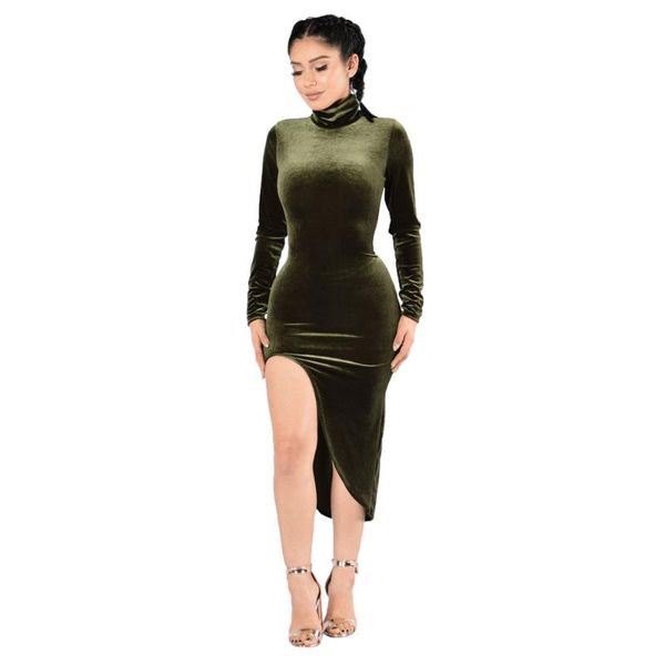 casual dresses 2021 women velvet long sleeve turtleneck bodycon dress, Black;gray
casual dresses 2021 women velvet long sleeve turtleneck bodycon dress, Black;gray
