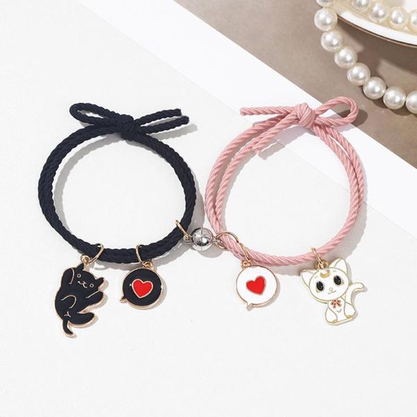 link, chain romantic 2pcs/set magnet couple bracelet cute cartoons dog cat pendant braslet bff braclet friend pulseras paired brazalete gift, Black
link, chain romantic 2pcs/set magnet couple bracelet cute cartoons dog cat pendant braslet bff braclet friend pulseras paired brazalete gift, Black