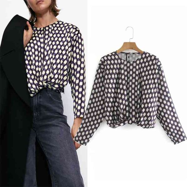 women printed cropped satin blouse woman autumn knot asymmetric hem o-neck long sleeve blouses ladies elegant 210519, White
women printed cropped satin blouse woman autumn knot asymmetric hem o-neck long sleeve blouses ladies elegant 210519, White