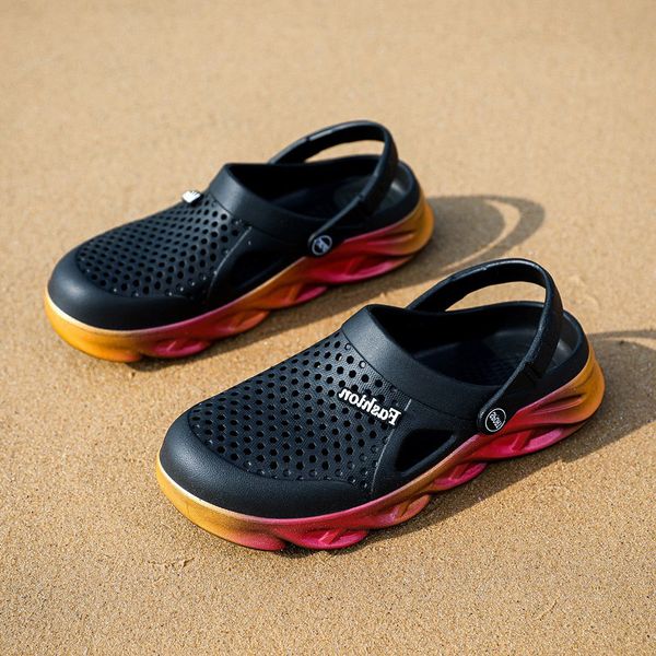 selling men women trainer sports size cross-border summer slippers thick-soled beach shoes couple hole shoe outdoor baotou sandals code:25ll, Black
selling men women trainer sports size cross-border summer slippers thick-soled beach shoes couple hole shoe outdoor baotou sandals code:25ll, Black
