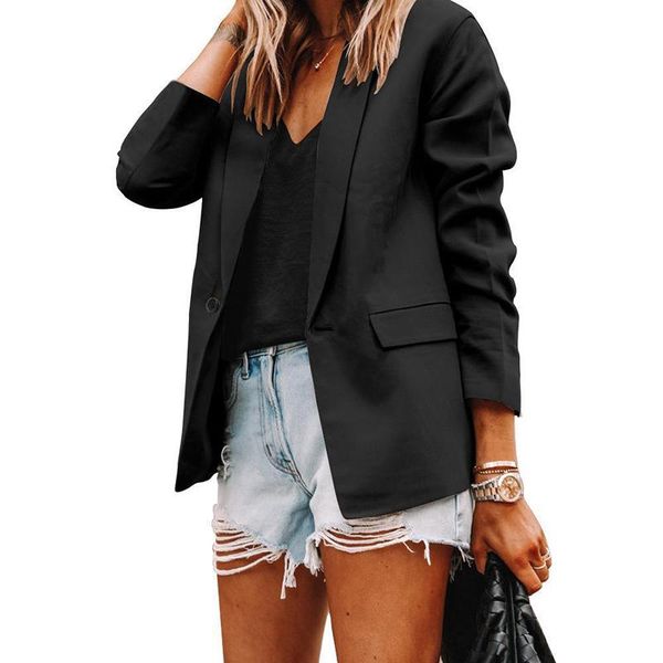 women's suits & blazers women formal with pockets spring autumn soft solid color suit jacket coat outerwear female ladies fashion, White;black
women's suits & blazers women formal with pockets spring autumn soft solid color suit jacket coat outerwear female ladies fashion, White;black