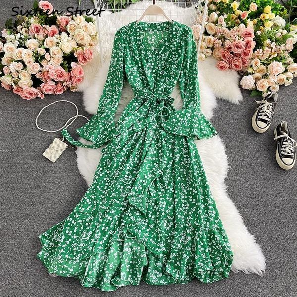 casual dresses maxi for women vestido de mujer spring v neck floral chiffon dress fashion ruffle slim long sleeve y2k 2021, Black;gray
casual dresses maxi for women vestido de mujer spring v neck floral chiffon dress fashion ruffle slim long sleeve y2k 2021, Black;gray
