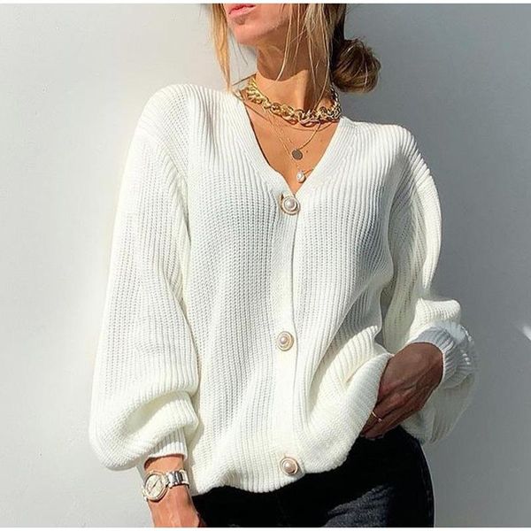 women's knits & tees loose solid knitting cardigan sweaters spring female cardigans lantern sleeve pearl button fashion 2021 autumn out, White
women's knits & tees loose solid knitting cardigan sweaters spring female cardigans lantern sleeve pearl button fashion 2021 autumn out, White