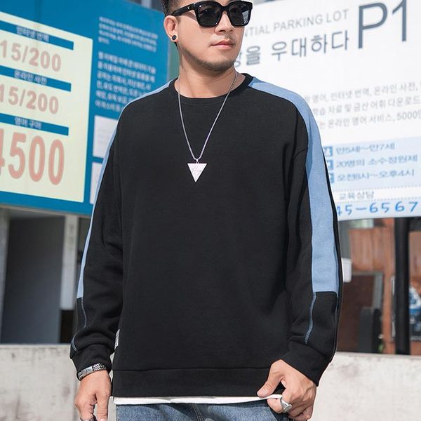 men's hoodies & sweatshirts stitching pullover loose plus size fake two-piece round neck autumn trend, Black
men's hoodies & sweatshirts stitching pullover loose plus size fake two-piece round neck autumn trend, Black