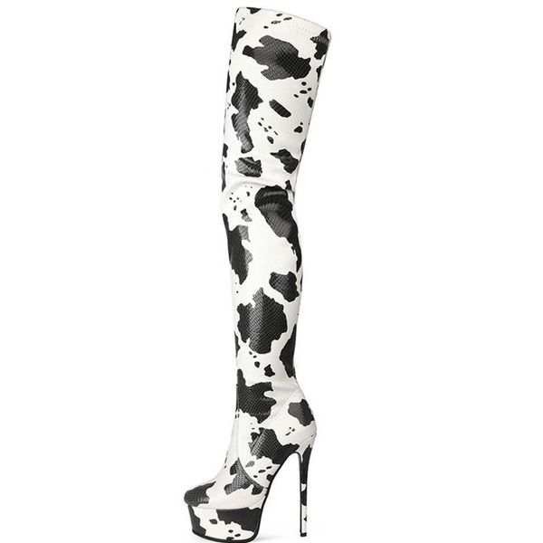boots 2021 arrival latest design cow print platform women winter thigh high long customized big size 45, Black
boots 2021 arrival latest design cow print platform women winter thigh high long customized big size 45, Black