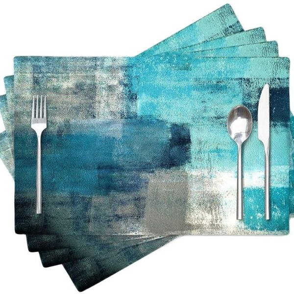 carpets teal placemats set of 4 modern art linen pad for dining table mat place mats cloth home kitchen
carpets teal placemats set of 4 modern art linen pad for dining table mat place mats cloth home kitchen
