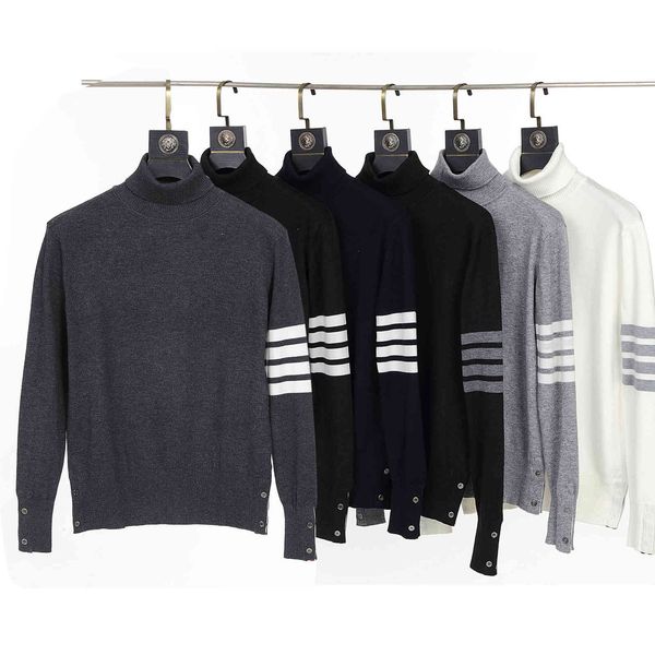sweater knit tb turtleneck 2021 yarn dyed four bar wool men's and women's same british style backing, White;black
sweater knit tb turtleneck 2021 yarn dyed four bar wool men's and women's same british style backing, White;black