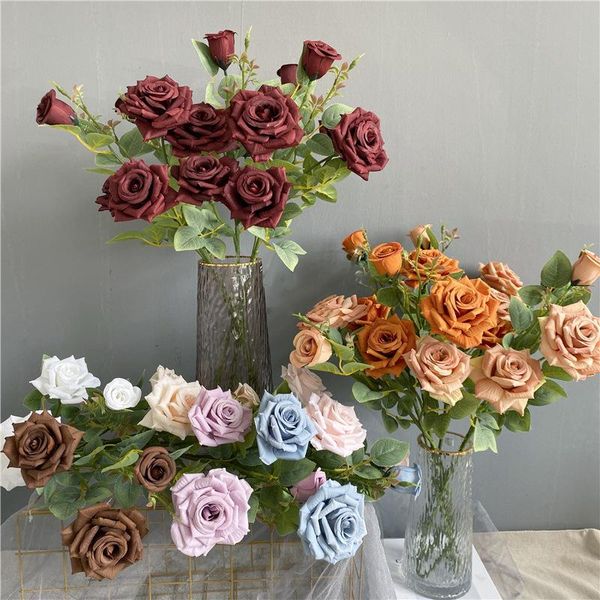 decorative flowers & wreaths 1pc 3 heads curling rose artificial flower branch diy home decoration table shop window display wedding party f
decorative flowers & wreaths 1pc 3 heads curling rose artificial flower branch diy home decoration table shop window display wedding party f