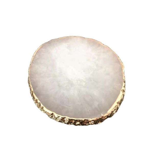 mats & pads agate slice blue teacup tray decorative design stone gold edges home decor gemstone coasters on the table
mats & pads agate slice blue teacup tray decorative design stone gold edges home decor gemstone coasters on the table
