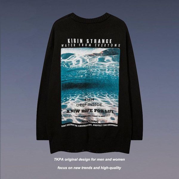 men's sweaters winter high street fashion brand hip-hop sweater men and women round neck loose oversized retro casual rock, White;black
men's sweaters winter high street fashion brand hip-hop sweater men and women round neck loose oversized retro casual rock, White;black
