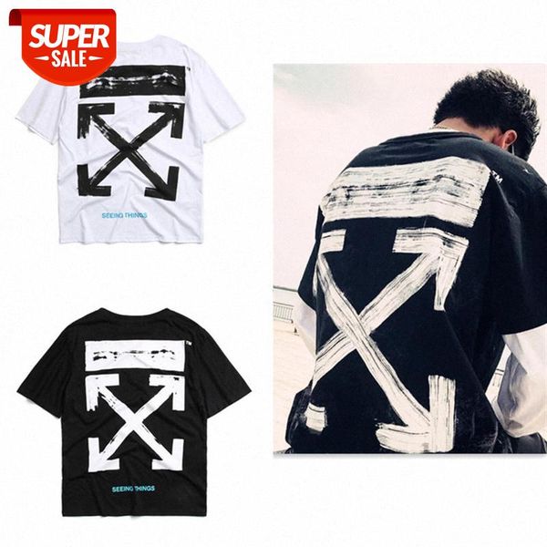 european and american street fashion brand off men's short-sleeved t-shirt summer hip-hop bottoming shirt #bq1b, White;black
european and american street fashion brand off men's short-sleeved t-shirt summer hip-hop bottoming shirt #bq1b, White;black