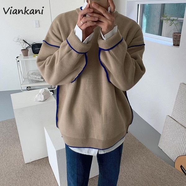men's sweaters sweater korean loose kintted round collar wear for male autumn trendy thickened men clothes, White;black
men's sweaters sweater korean loose kintted round collar wear for male autumn trendy thickened men clothes, White;black