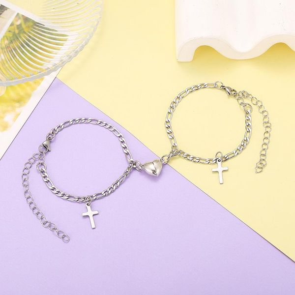 link, chain couple stainless steel cross love magnet attract each other creative bracelet men women charm girl jewelry lover gift, Black
link, chain couple stainless steel cross love magnet attract each other creative bracelet men women charm girl jewelry lover gift, Black