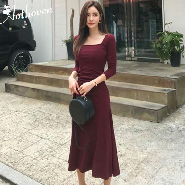 casual dresses spring burgundy draped a-line dress 2021 women long sleeve square collar vintage knitting elegant party vestidos, Black;gray
casual dresses spring burgundy draped a-line dress 2021 women long sleeve square collar vintage knitting elegant party vestidos, Black;gray