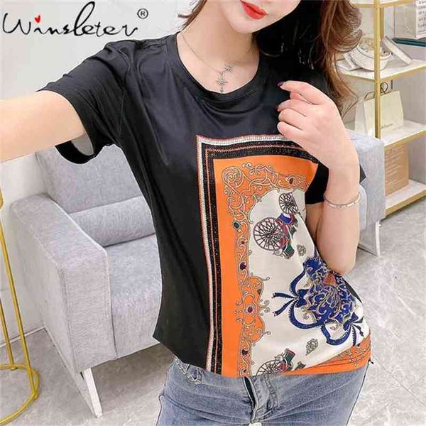 fashion women diamonded solid summer short sleeve tee shirt casual geometric graphic loose tshirt blusas cotton t05238b 210421, Black;gray
fashion women diamonded solid summer short sleeve tee shirt casual geometric graphic loose tshirt blusas cotton t05238b 210421, Black;gray