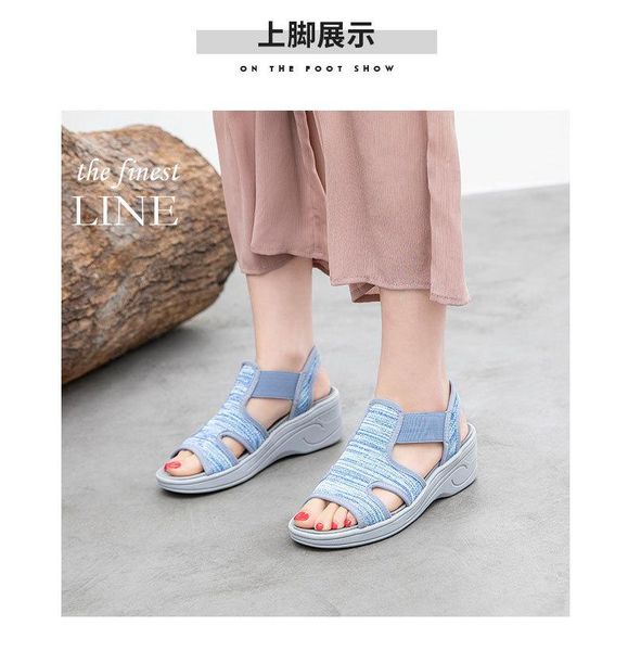 sandals summer fashionable sports style elastic set feet thick-soled slope with beach, Black
sandals summer fashionable sports style elastic set feet thick-soled slope with beach, Black