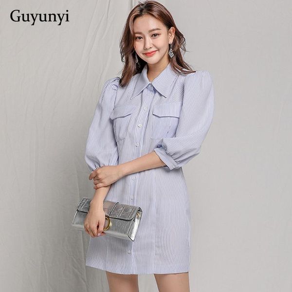 casual dresses fashion high street dress 2021 autumn turn-down collar three quarter puff sleeve blue pinstripe single-breasted shirt, Black;gray
casual dresses fashion high street dress 2021 autumn turn-down collar three quarter puff sleeve blue pinstripe single-breasted shirt, Black;gray