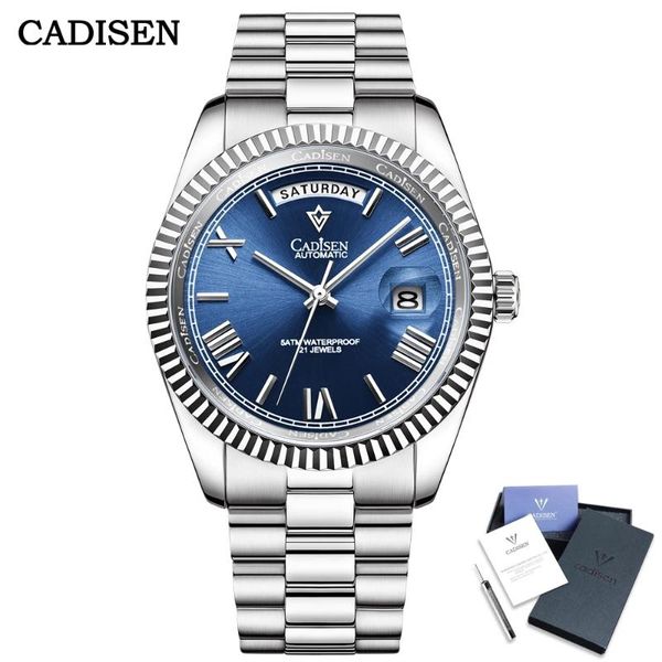 wristwatches 2021 cadisen day-date mens mechanical watches automatic watch stainless steel waterproof clock reloj hombre, Slivery;brown
wristwatches 2021 cadisen day-date mens mechanical watches automatic watch stainless steel waterproof clock reloj hombre, Slivery;brown