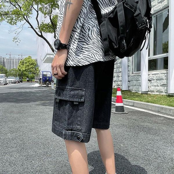 men's shorts hybskr 2021 summer fashion men cargo pants big pocket loose straight short jeans harajuku casual male women, White;black
men's shorts hybskr 2021 summer fashion men cargo pants big pocket loose straight short jeans harajuku casual male women, White;black