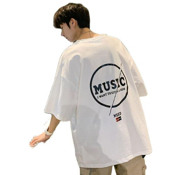 men's t-shirts the summer trend of couples with five-quarter sleeve printed and loose short-sleeved student is trendy, White;black
men's t-shirts the summer trend of couples with five-quarter sleeve printed and loose short-sleeved student is trendy, White;black