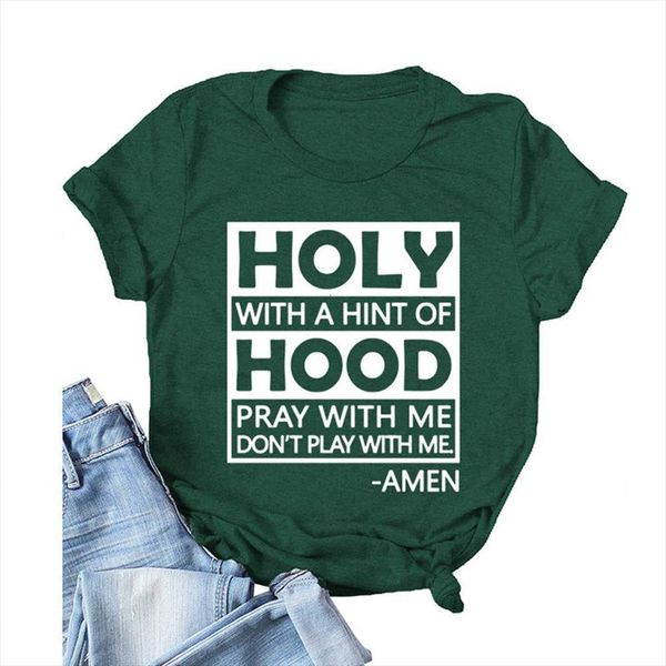 holy with a hint of men t shirts hood pray me play print and women short sleeve summer loose femme, White;black
holy with a hint of men t shirts hood pray me play print and women short sleeve summer loose femme, White;black