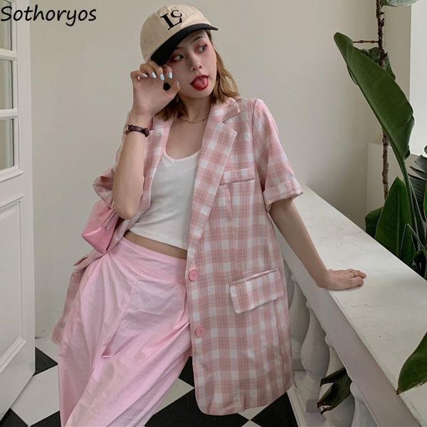 women's suits & blazers pink plaid women summer sweet tender vintage casul stylish pockets all-match mature fashion college short sleev, White;black
women's suits & blazers pink plaid women summer sweet tender vintage casul stylish pockets all-match mature fashion college short sleev, White;black