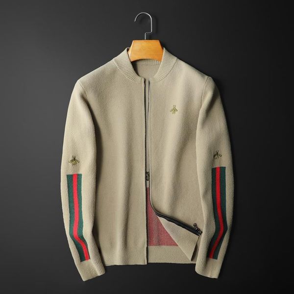 men's sweaters embroidered sweater autumn and winter style european station knitted cardigan slim casual thin coat, White;black
men's sweaters embroidered sweater autumn and winter style european station knitted cardigan slim casual thin coat, White;black